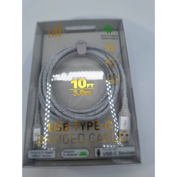 NEW‎ LAX 10ft USB Type-C Braided Charge/Sync Cable - Picture 10 of 11